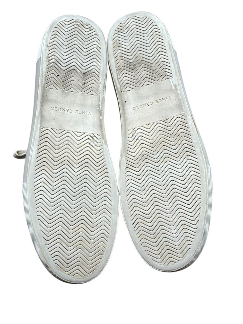 Vince Camuto White & Metallic Silver Leather Lace-Up Sneakers Size 11 - Picture 7 of 7